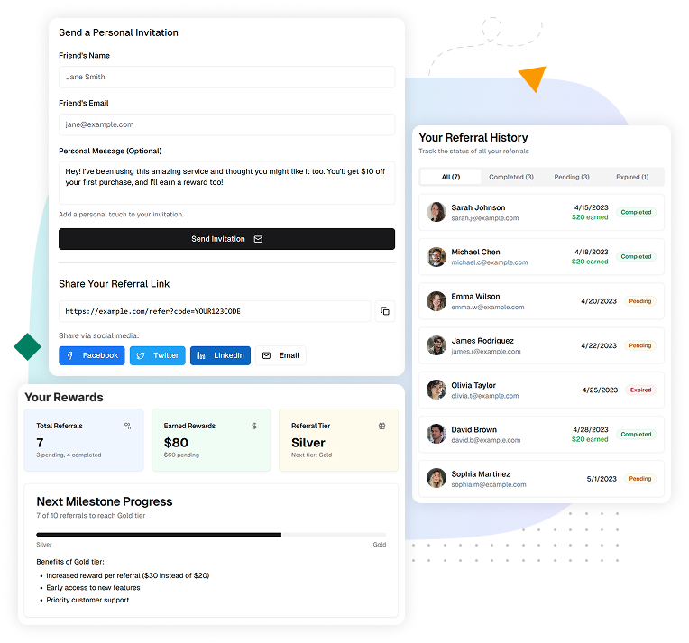 Screenshot showcasing social sharing and advocacy features