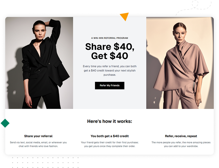 Illustration showcasing AI-powered features for personalizing rewards, automating workflows, and optimizing referral programs