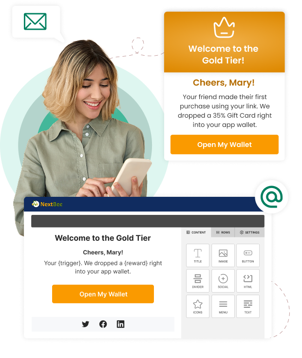 Referral marketing software featuring gamification, audience segmentation, contests, badges, and personalized messaging
