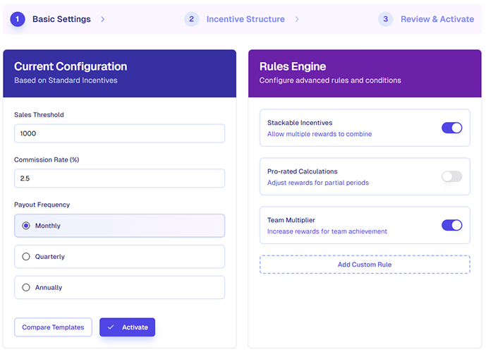 Screenshot showcasing intelligent configuration wizard, rules engine, and preview capabilities