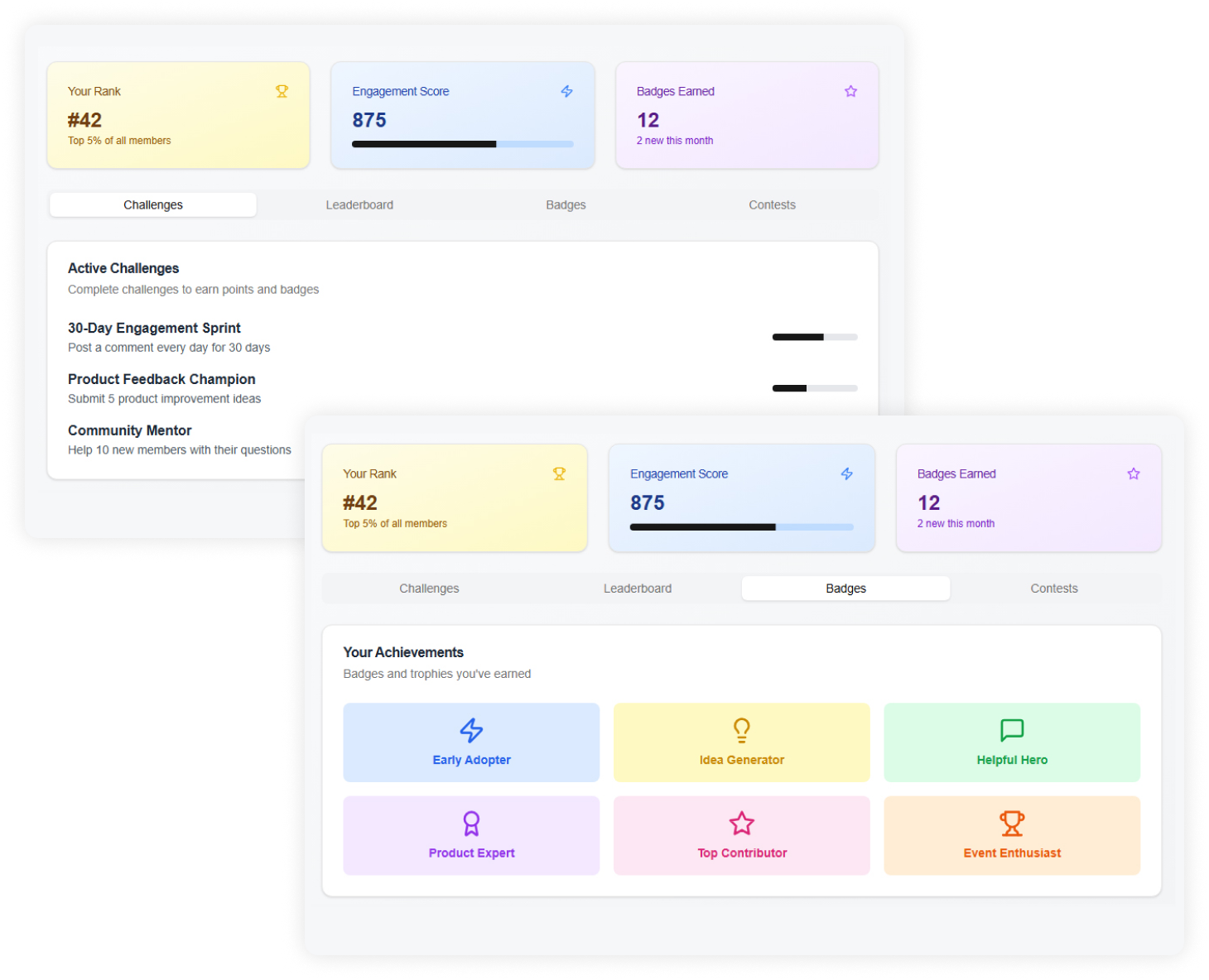 Illustration of social sharing tools including one-click posting, customizable messages, referral tracking, hashtag campaigns, user-generated content, and cross-platform analytics