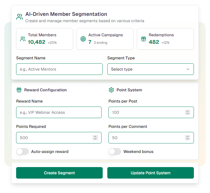 Visual depiction of configurable gamification mechanics, achievement levels, competitive rankings, goal tracking, viral invites, and appealing prizes