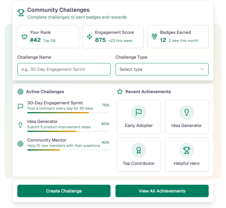 Illustration of social sharing tools including one-click posting, customizable messages, referral tracking, hashtag campaigns, user-generated content, and cross-platform analytics