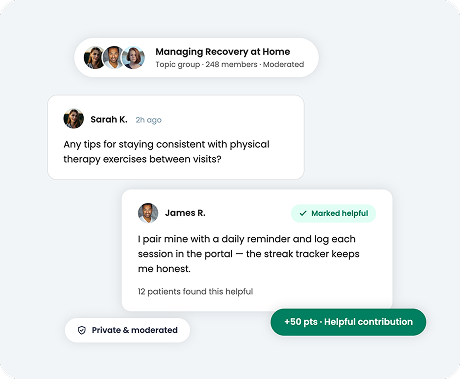 Support patients through peer connection