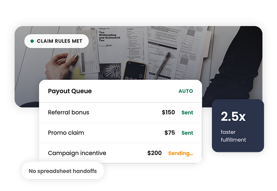 Automate fulfillment for rewards, incentives, and promo claims