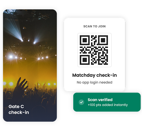 Let fans join matchday actions with a quick scan