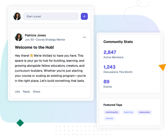Enterprise community platform with white-label branding, member management, analytics, and secure data ownership dashboard