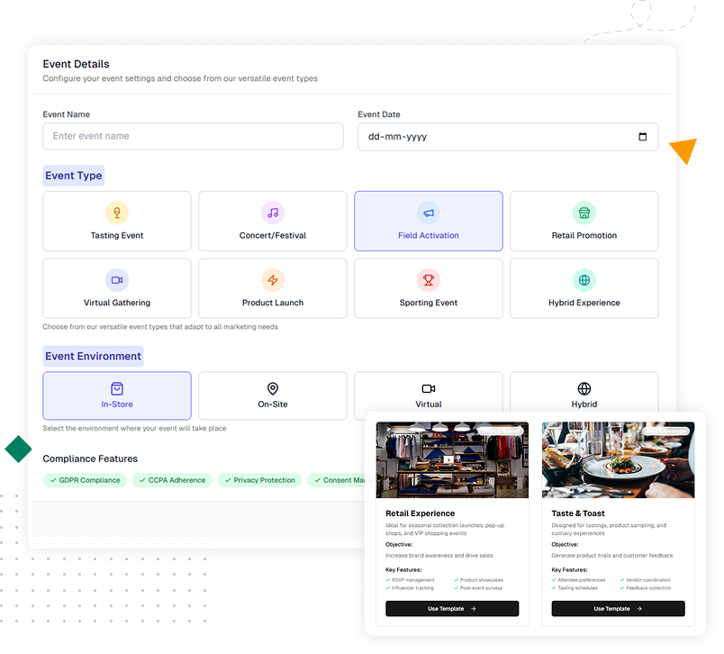 Screenshot of an event analytics dashboard with graphs and data visualizations