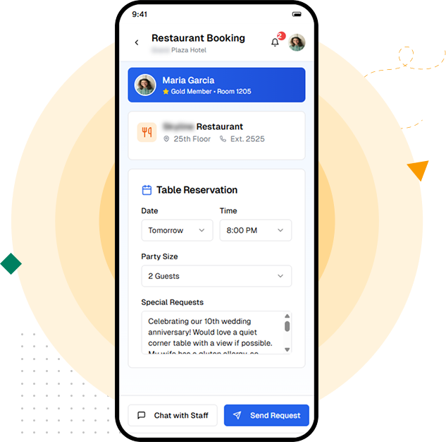 Diagram showcasing the various systems and tools that can integrate with the guest app platform