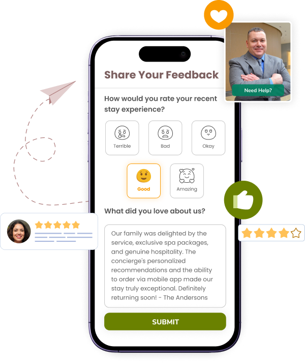 Screenshot showcasing the key features of the gamification platform within the guest app program