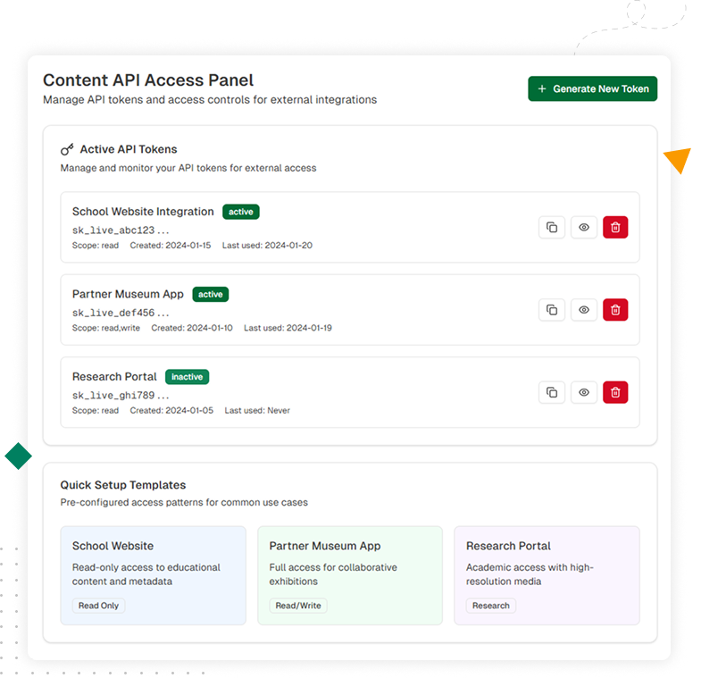 Online access to digital collections with APIs, AI search, metadata automation, and licensing controls