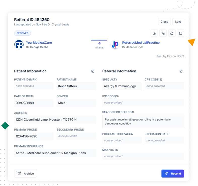 Illustration showcasing AI-powered smart configurations for healthcare referral automation