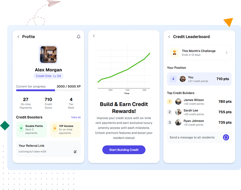Screenshot of gamified customer engagement features