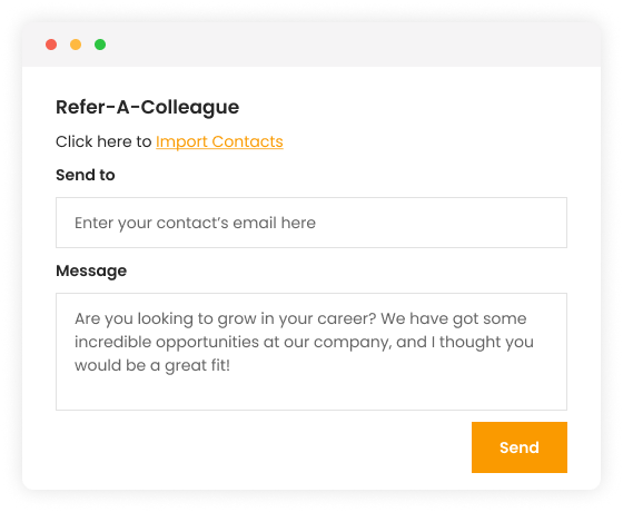 Users send personalized referral messages that convert better